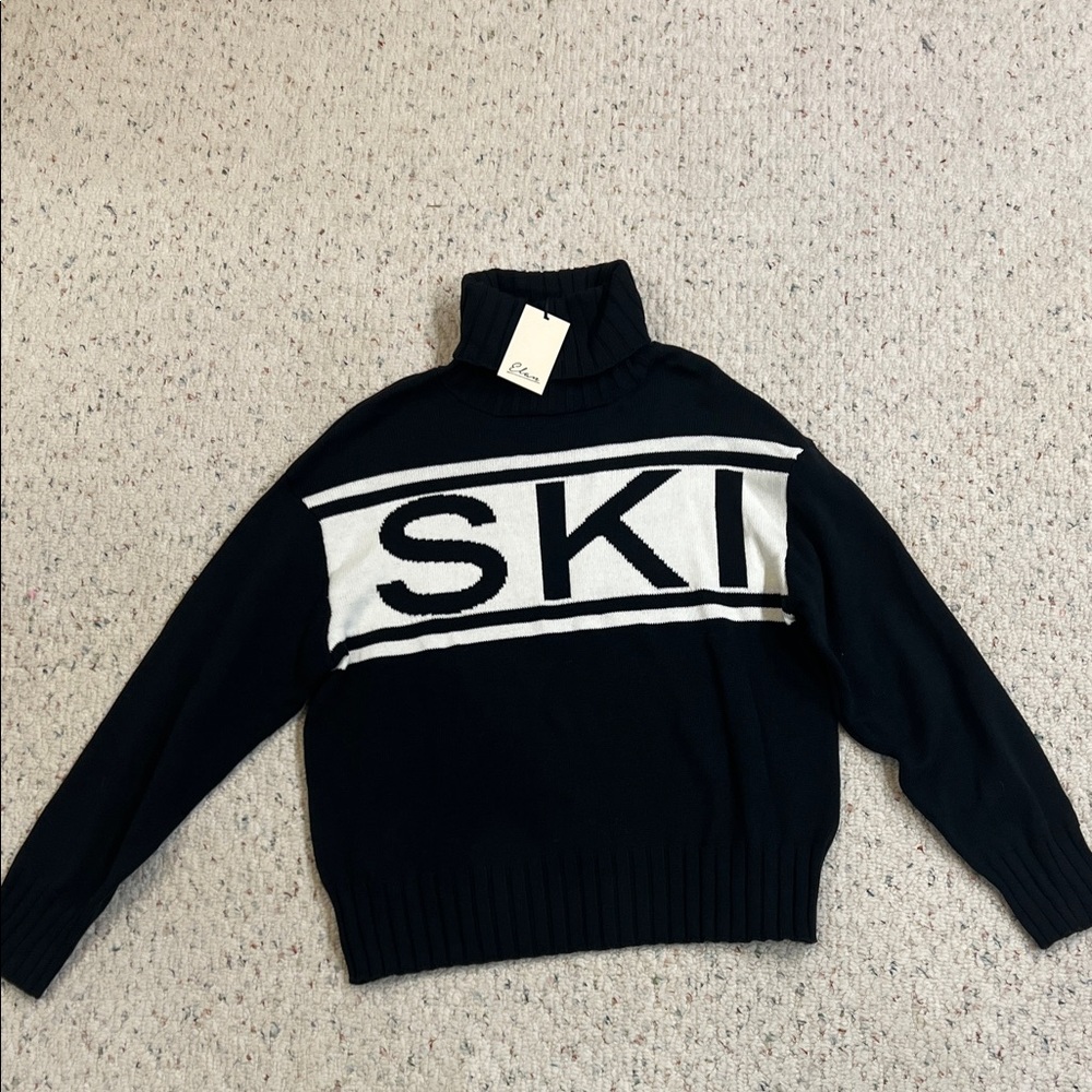 Elan Black and White SKI Turtleneck Sweater